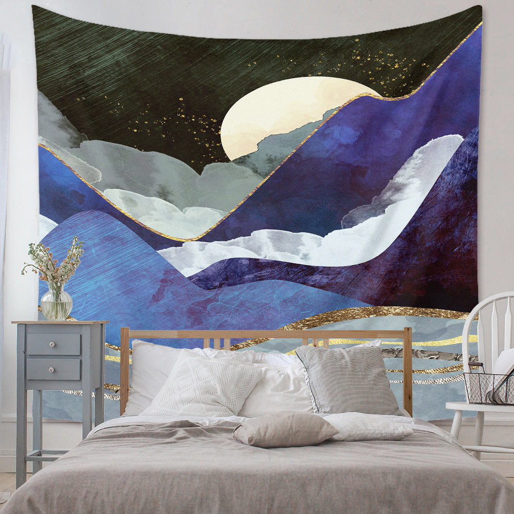 Bohemian Moon Mountain Painting Wall Cloth Decoration Tapestry Wholesale Nihaojewelry display picture 214