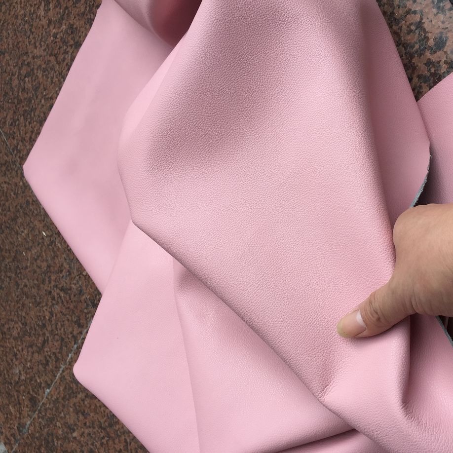 二层干法树皮纹皮料 二层牛皮 皮革皮料 牛皮面料 软牛皮 樱花粉