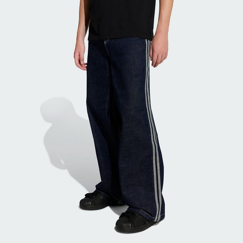 adidas Originals Jeans Wide Leg Three Stripes Legend Ink