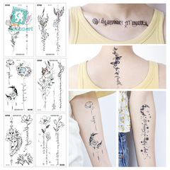 2023 new cross-border flower arm tattoo sticker waterproof plain collarbone disposable flower tattoo sticker tattoo