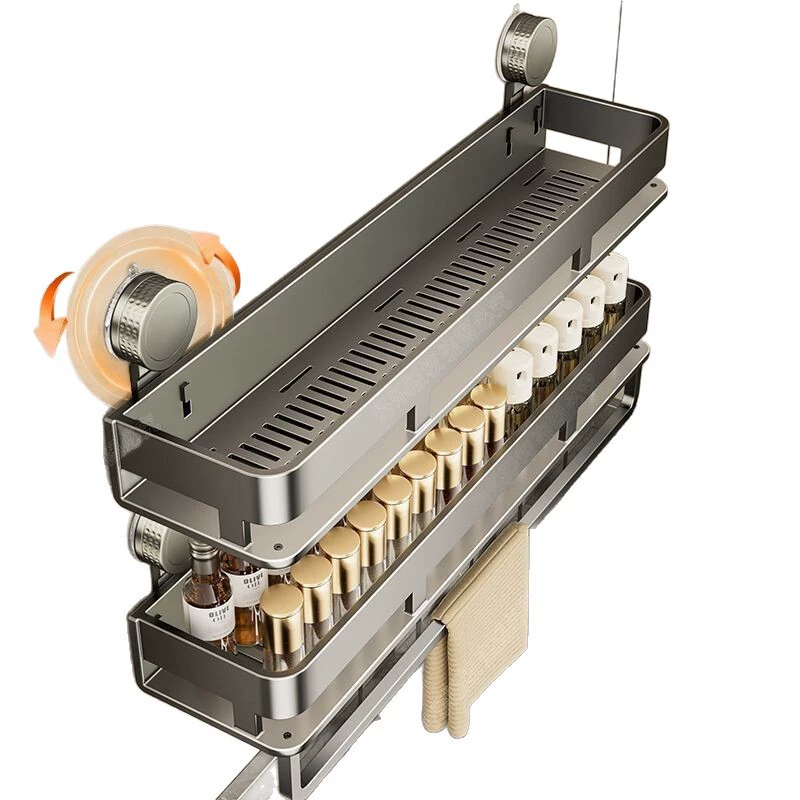 Spice Rack Wall-mounted Shelf Rack No-drill Kitchen from Yomiego
