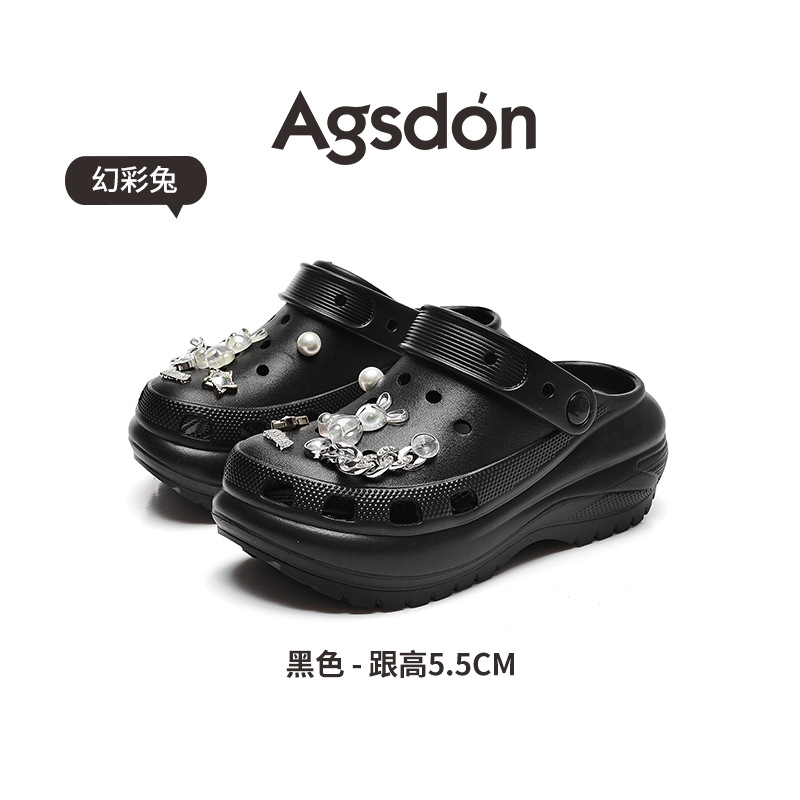 Zuecos de suela gruesa Augu Shiden para mujer, sandalias de playa de suela blanda, novedad primavera 2026, pantuflas de EVA