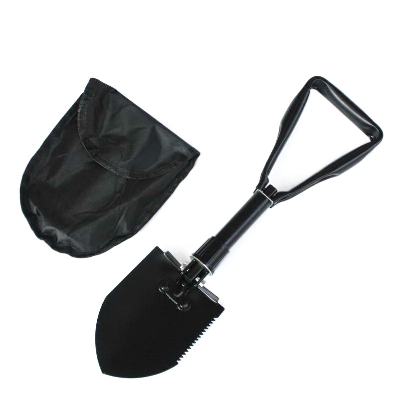 Suministros al aire libre equipo plegable pala ingeniería pala coche plegable pala camping pala mediano negro multifuncional