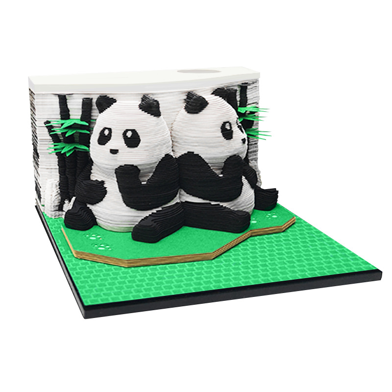 2025 Chengdu Panda Adornos Papel de notas Negocios Regalos tridimensionales Modelos creativos de dibujos animados Notas Calendario Tallado de papel