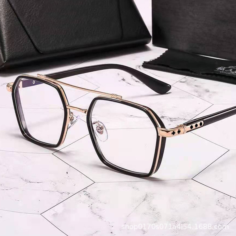 Red famosa con gafas de moda fotosensibles y cromáticas, gafas de protección contra la luz azul, gafas de doble haz, marco H