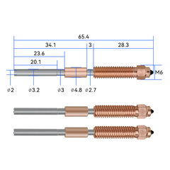 3D打印機配件創想 K1C/K1 Max一體化鉻鋯銅硬化鋼噴嘴喉管套件