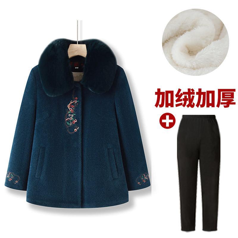 中老年人冬装女奶奶毛呢外套新款妈妈装春秋上衣洋气太太老人衣服|undefined
