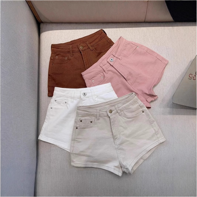 Spice Girls Tight Denim Shorts Women's Summer Korean-style 2025 New High Waist Slimming All-match Hip A- shaped Hot Pants