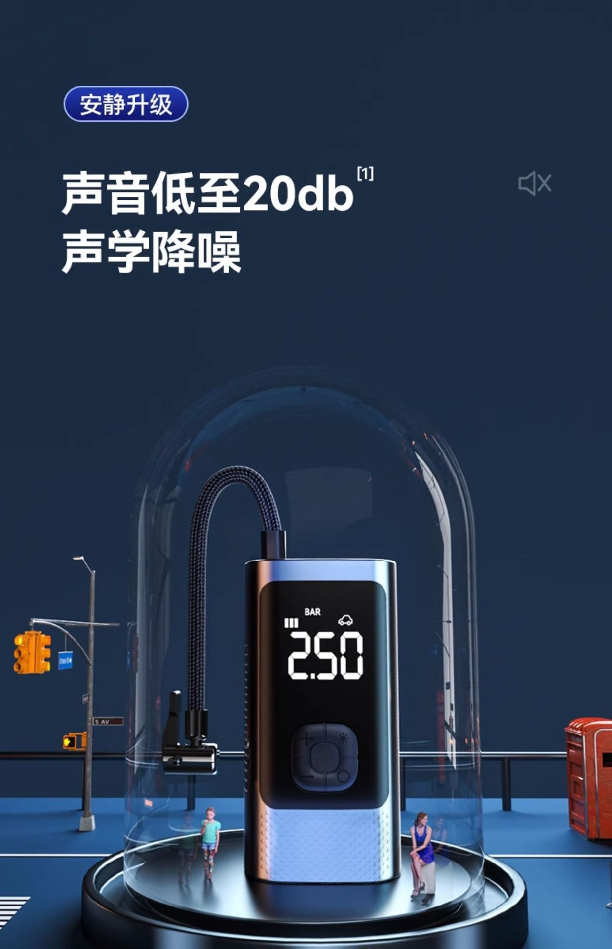 Car Wireless Air Pump, Portable Air Pump for Cars, Electric Car Tire High-Pressure Inflator, Inflator