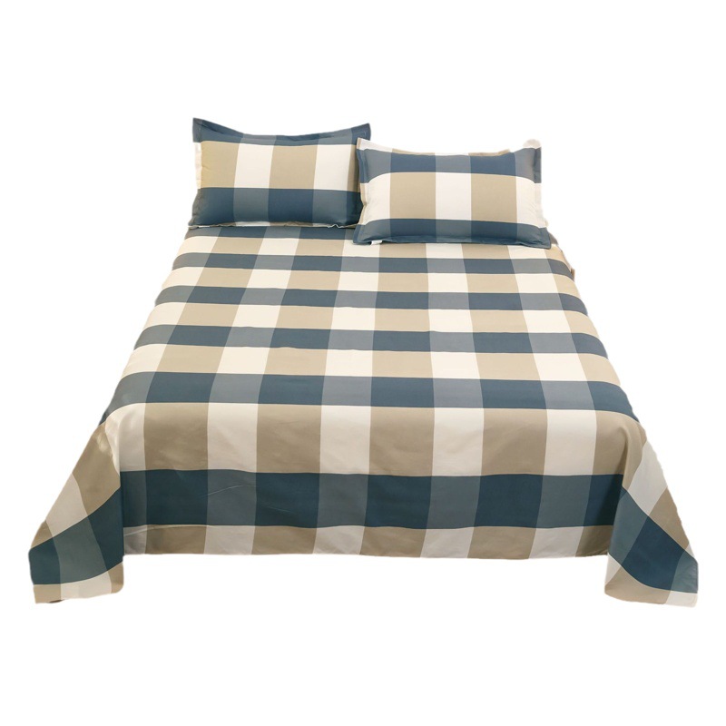 [Bed sheet + pillowcase] three-piece set skin-friendly sanding bed sheet pillowcase single double kit four seasons available