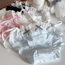 日系制服女佣少女系带三角裤蕾丝边绑带仆性感冰丝内裤女 322-G2