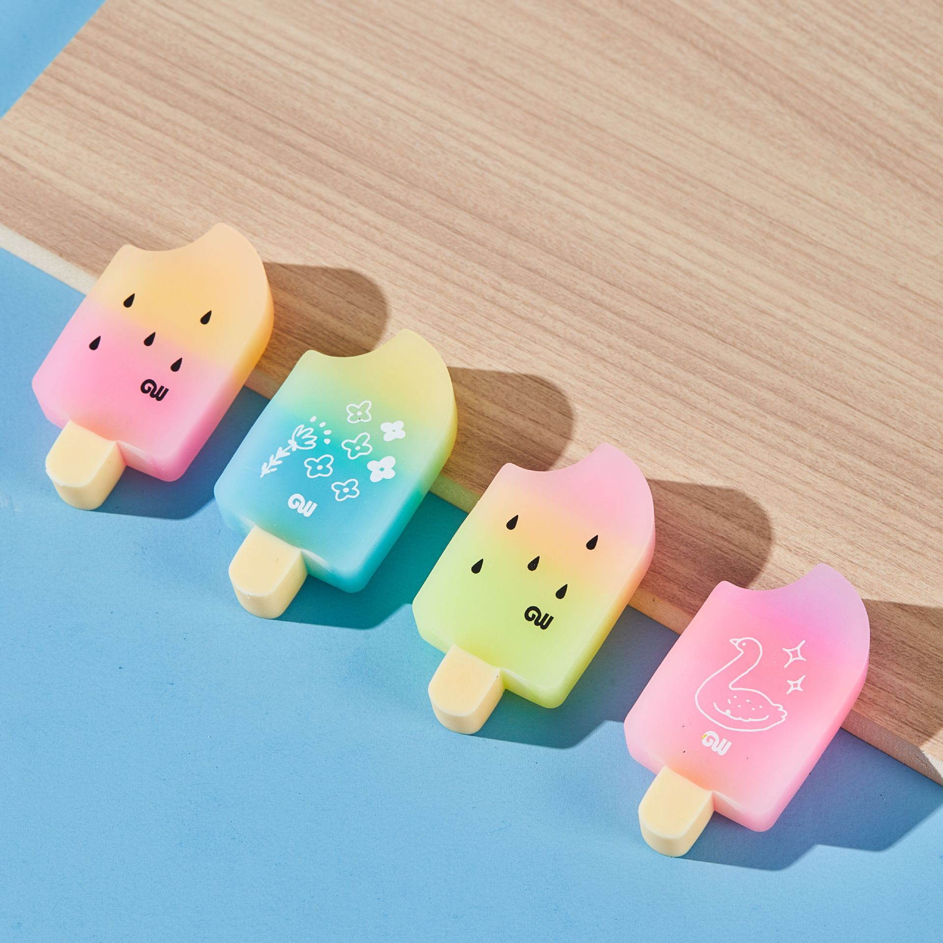 Eraser muesca Helado Paletas Hielo Sin caspa Sin marcas Suministros para estudiantes Borrador de dibujos animados