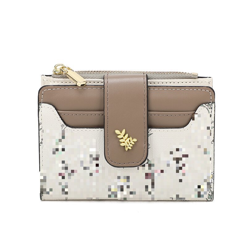 2025 primavera transfronteriza floral señoras corto, fresco, delgado, monedero de varias tarjetas