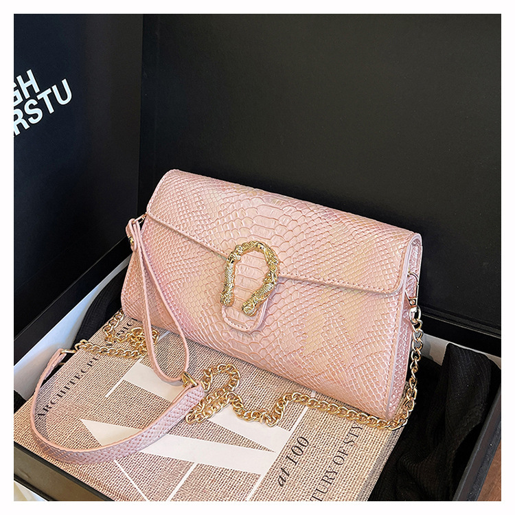 Cross-Border Crocodile Pattern Chain Shoulder Crossbody Bag 2025 European and American Retro Trendy New Colorful Handheld Small Square Women's Bag Cross-Border Crocodile Pattern Chain Shoulder Crossbody Bag 2025 European and American Retro Trendy New Colorful Handheld Small Square Women's Bag