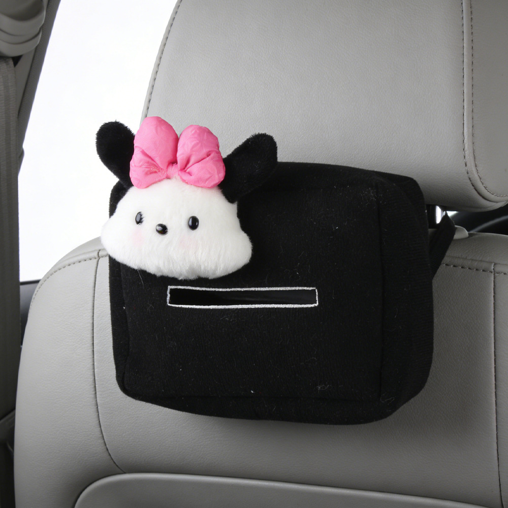 Cartoon muñeca de peluche coche caja de toallas de papel coche tipo colgante lindo perro Pacha bolsa de almacenamiento de decoración interior del automóvil viento fragante