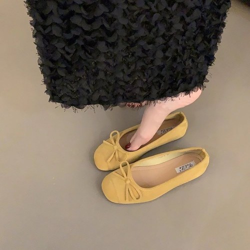 Gentle ballet flat shoes, French candy soft sole, silver new Chinese style red single shoes, autumn small Shouchang wind women's shoes