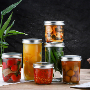 Wholesale Glass Mason Jar Transparent Sealed Jar Pickles Jar Honey Bottle Small Pickles Jar 250ml Bottle with Lid