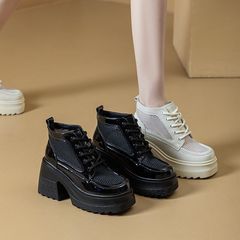 松糕厚底高跟羅馬鞋靴厚底網靴子涼靴女2024年新款休閒增羅馬靴女