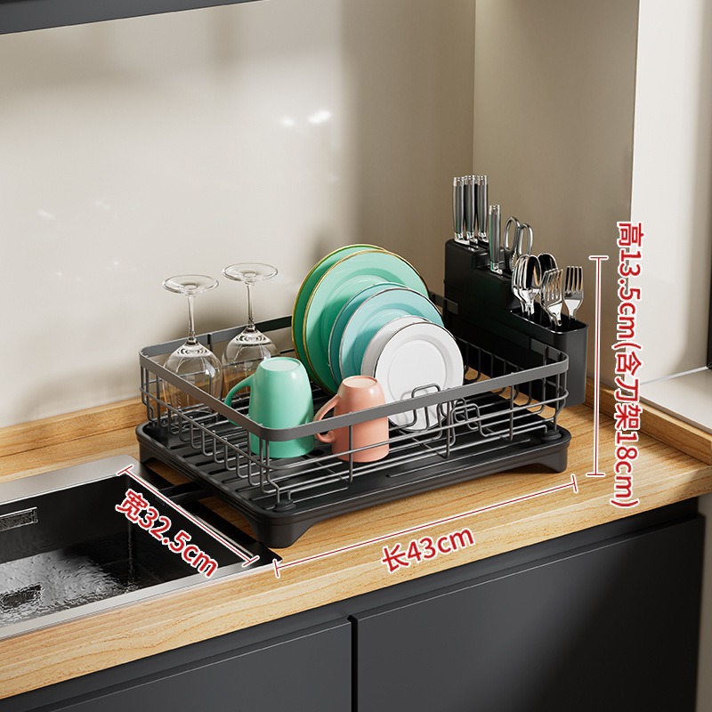 Estante de drenaje para el hogar, estante de almacenamiento de platos, encimera, vajilla multifuncional, almacenamiento de platos, armario, estante para fregadero, estante