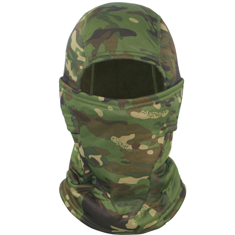 Camouflage double-sided ice silk neck scarf and ice sleeve set, outdoor sun protection headscarf, camouflage ice sleeve breathable face mask manufacturer