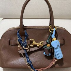 miu ミウバッグ 吊り下げ編み込みロープ 携帯ストラップ キーホルダー 張源英同風 本革フラワー 本革タッセル