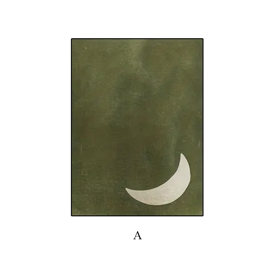 Sin Amazonas Abstract Verde Sol Luna Sol Luna Salón Dormitorio Canvas Pintura Núcleo Poster Sin Enmarcado