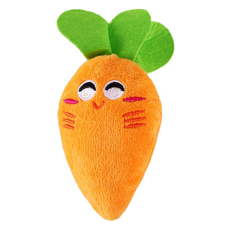 En stock al por mayor pipetao serie vegetal juguetes para mascotas naranja zanahoria felpa sonido fruta perro Juguetes