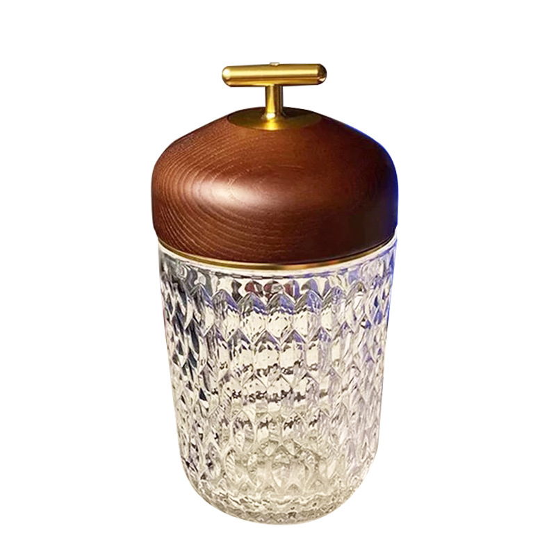 モダンライト高級イン松ぼっくりクリスタルランプ寝室のベッドサイドの装飾ナイトライトクリエイティブホームインターネット有名人充電式テーブルランプ