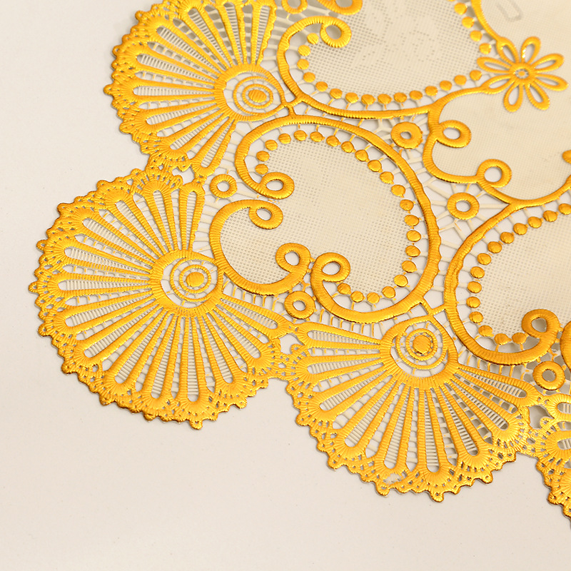 Venta caliente transfronteriza tapete de lujo ligero tapete de mesa de PVC bronceado de alta calidad tapete de aislamiento térmico de hotel creativo salvaje europeo tapete antideslizante