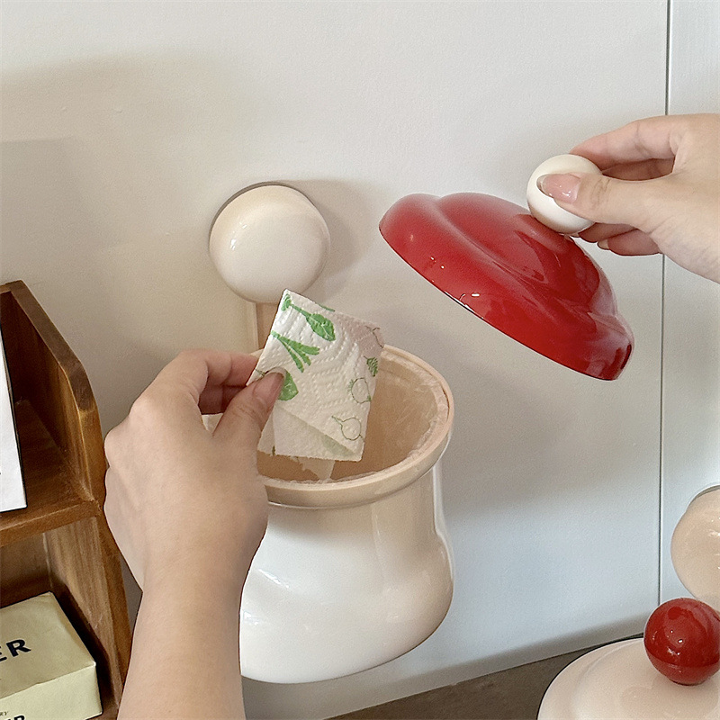 Botas de escritorio creativas caseras de alto nivel con cubierta encantadora basura de baño colgada en la pared