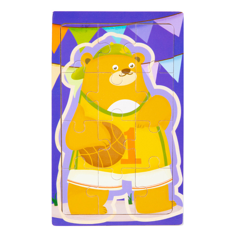 Educación temprana Iluminación juguetes de dibujos animados puzzle de bloques de animales 0 - 3 años de niños pequeños niños y niñas puzzle de bebés