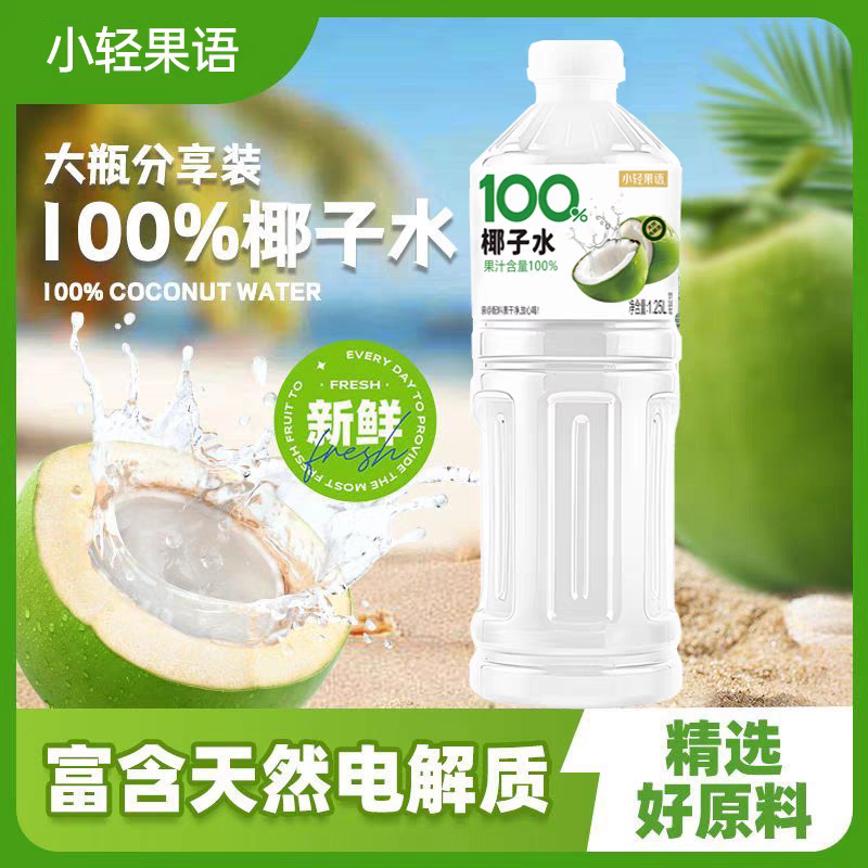[New Product Launch] 100% Coconut Water 1250ml*2 Large Bottles Full Box Summer Thirst Quenching Refreshing Drink 2