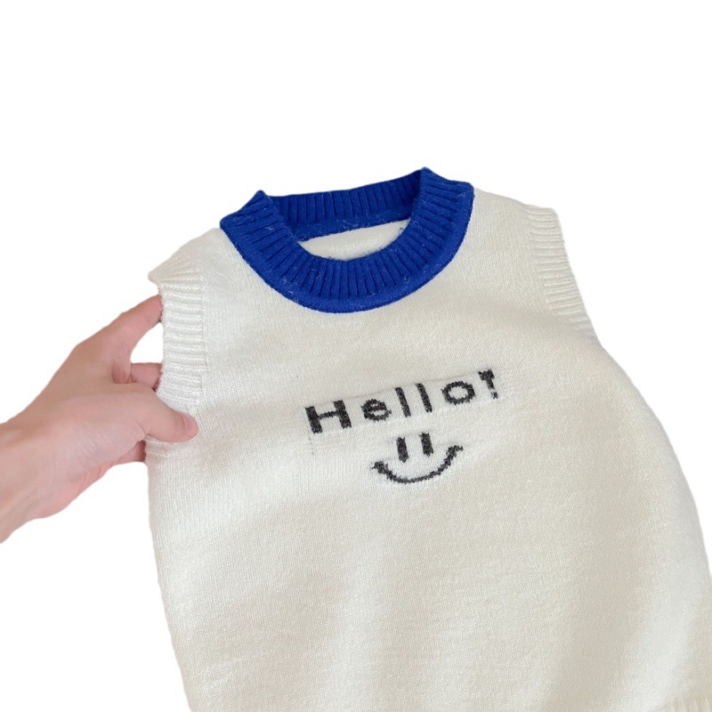 Jinyong niño chaleco 2023 otoño nuevo versátil casual de los niños estilo coreano Smiley chaleco delgada ropa de los niños