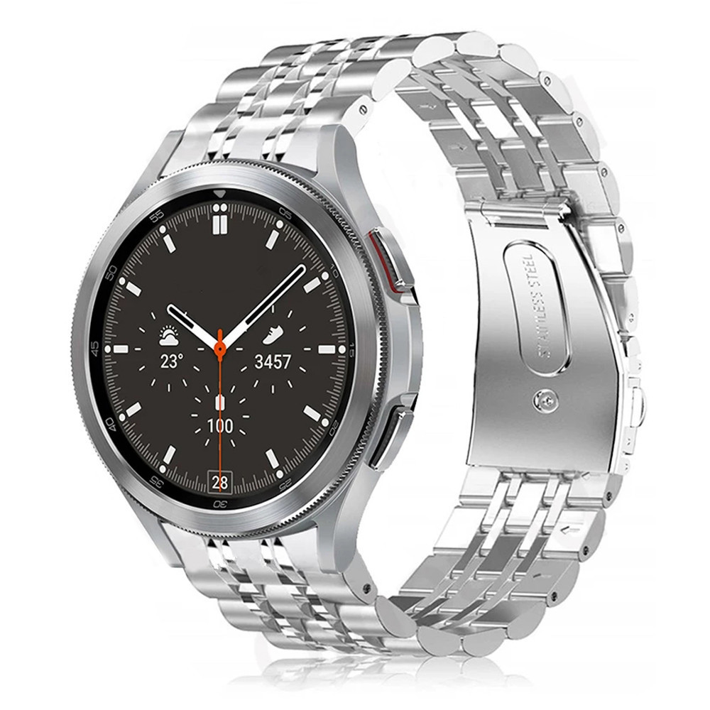 Adecuado para Samsung Galaxy watch5 siete plantas correa de acero inoxidable nuevo watch6 siete cuentas hebilla plana correa de reloj
