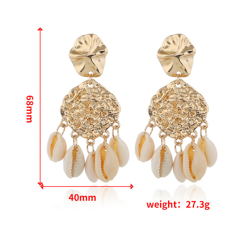 New Creative Shell Pendant Square Alloy Earrings display picture 1