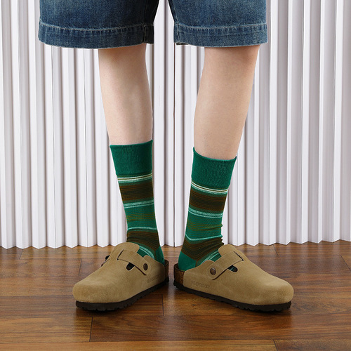 Spring Dopamine Wave Striped Knee-High Original Personality Women's Socks, Colorful Fashion Cotton Socks for Women, Wholesale