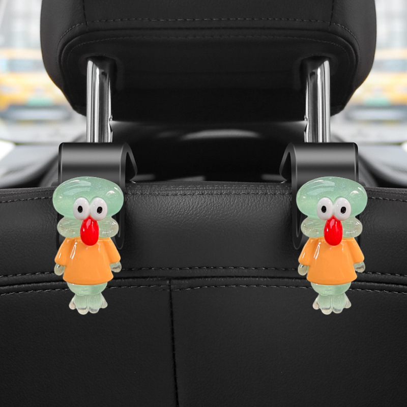 Gancho trasero de automóvil Gancho de respaldo de asiento de dibujos animados Gancho multifuncional para automóvil en automóvil Gancho pequeño para automóvil Gancho de asiento