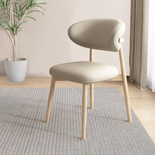 北欧实木餐椅家用软包靠背凳子酒店饭厅样品屋展示中心洽谈椅子实