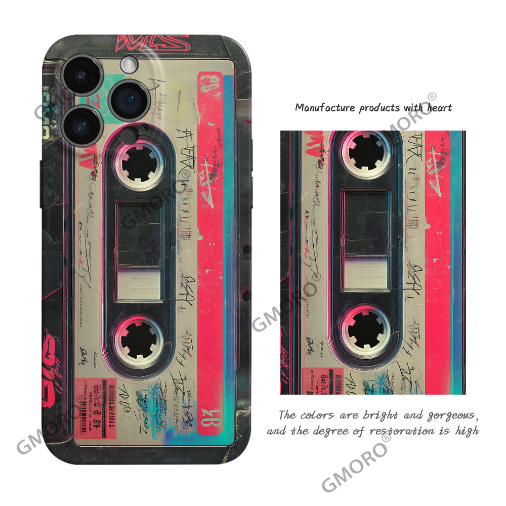 复古磁带适用iphone17/16pro苹果15手机壳小众创意IP14耐磨防摔硬