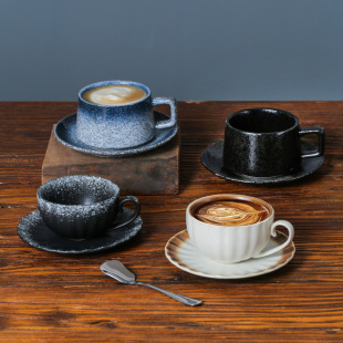Japanese Retro Coffee Cup and Saucer Set Creative Single Product Latte Art Latte Cup Personalized Simple Home Use