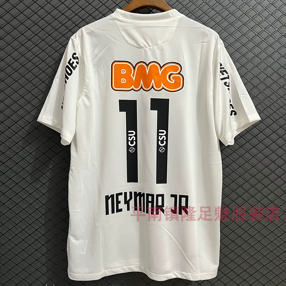 Футболка Сантос домашняя и гостевая матче второй away №11 Неймар ретро однотонная длинные рукава