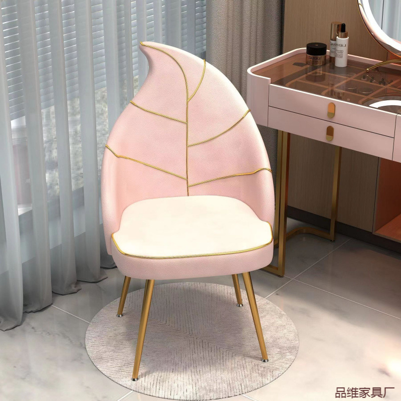 Nuevo tipo de silla de maquillaje de lujo ligero hogar dormitorio respaldo silla de almacenamiento silla de maquillaje