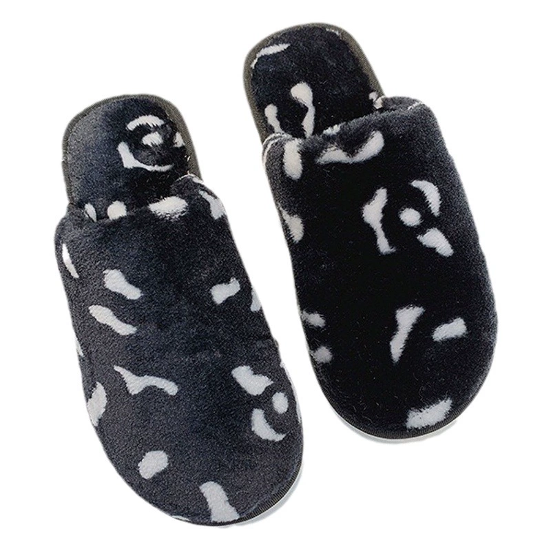 Зимняя хлопчатобумажная шерстяная обувь с корейским леопардовым принтом, модная Щедрая трендовая домашняя теплая Нескользящая женская обувь из хлопковой шерсти