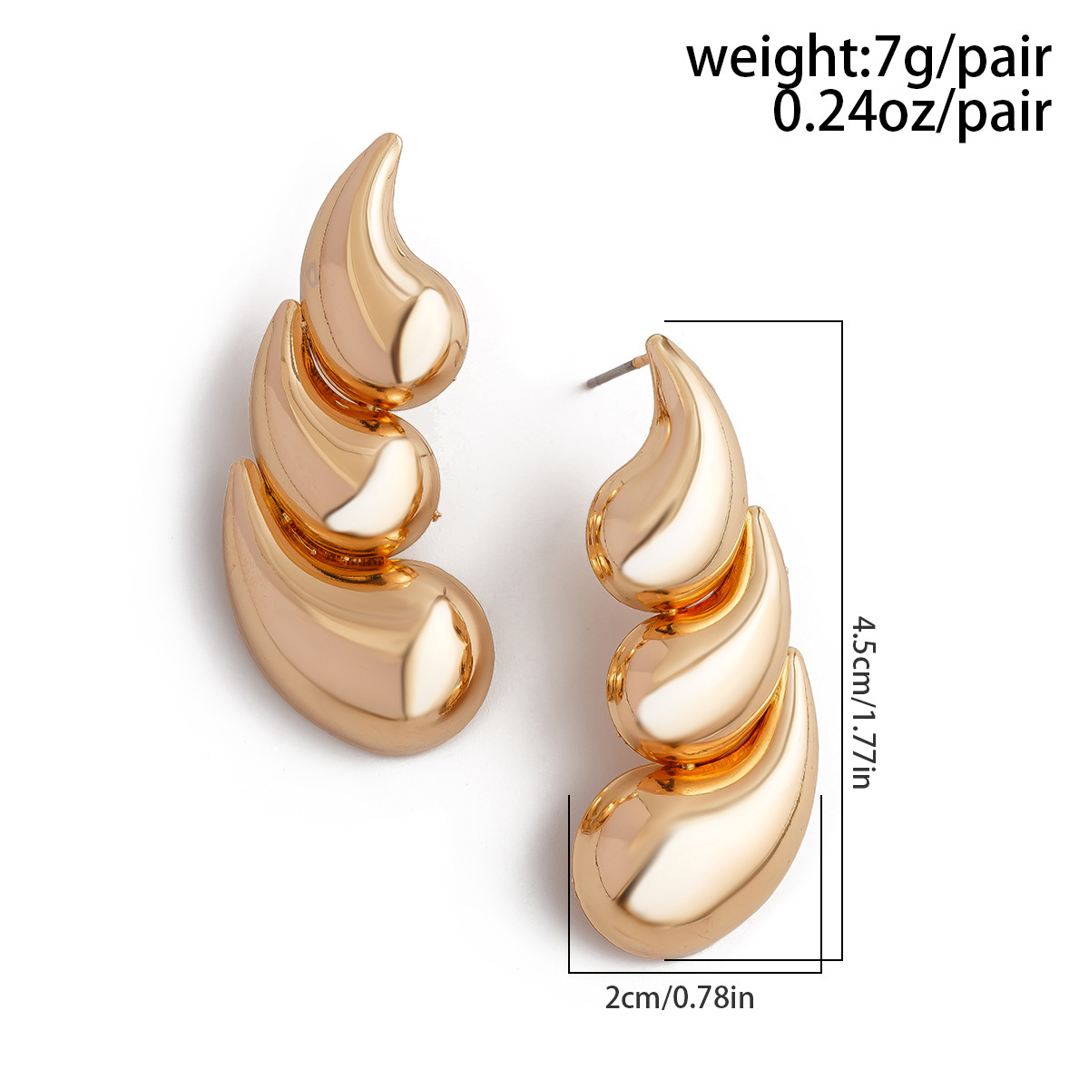 1 Paar  Wind Overdrijving Waterdruppels Legering IJzer Oorknopjes display picture 9