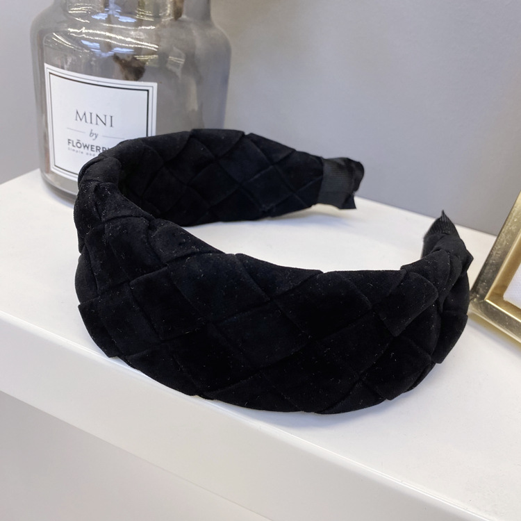 Flannel Woven Wide-brimmed Headband display picture 9