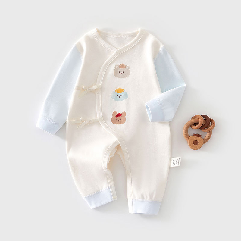 Birthday Baby Butterfly Clothes Spring and Autumn Boneless Cotton Baby Belly Protected Long Sleeve Hare Clothes Newborn Class A Monk Clothes