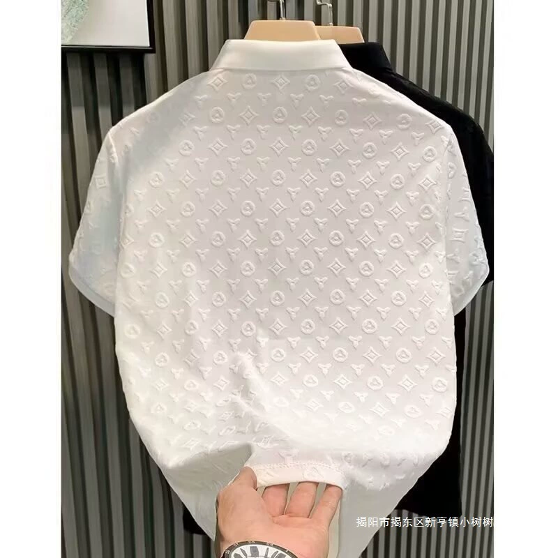 Летнее модное поло, футболка, Slim Fit, с коротким рукавом, воротник стойка