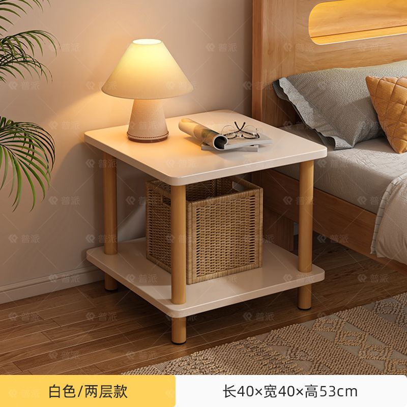 Mesita de noche Mesita de noche simple y moderna, dormitorio de alquiler, borde estrecho, estante de almacenamiento de almacenamiento, mesita de noche