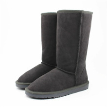 厂家批发5815高筒真皮女鞋长筒大码牛皮防滑牛筋底雪地靴一件代发