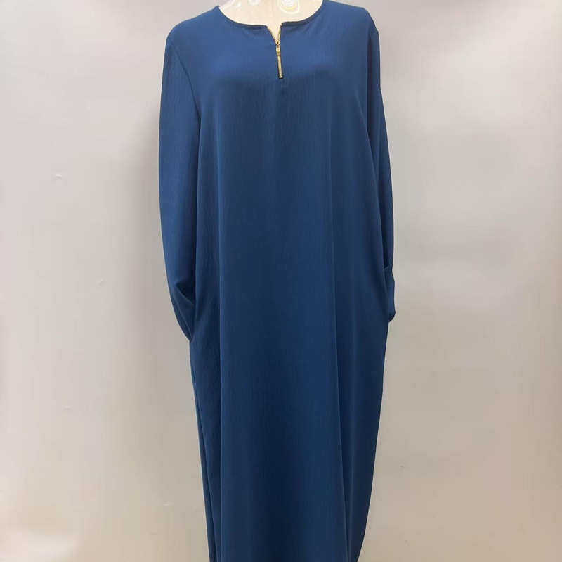 Elegant Kaftan Abaya Robe Dubai Prayer Jilbab Arabic Women's Clothing Zipper Pocket Style Elegant Kaftan Abaya Robe Dubai Prayer Jilbab Arabic Women's Clothing Zipper Pocket Style